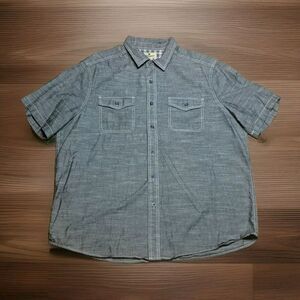Men's Woolrich Chambray Short-Sleeve Button-Up 2-Pocket Casual Shirt